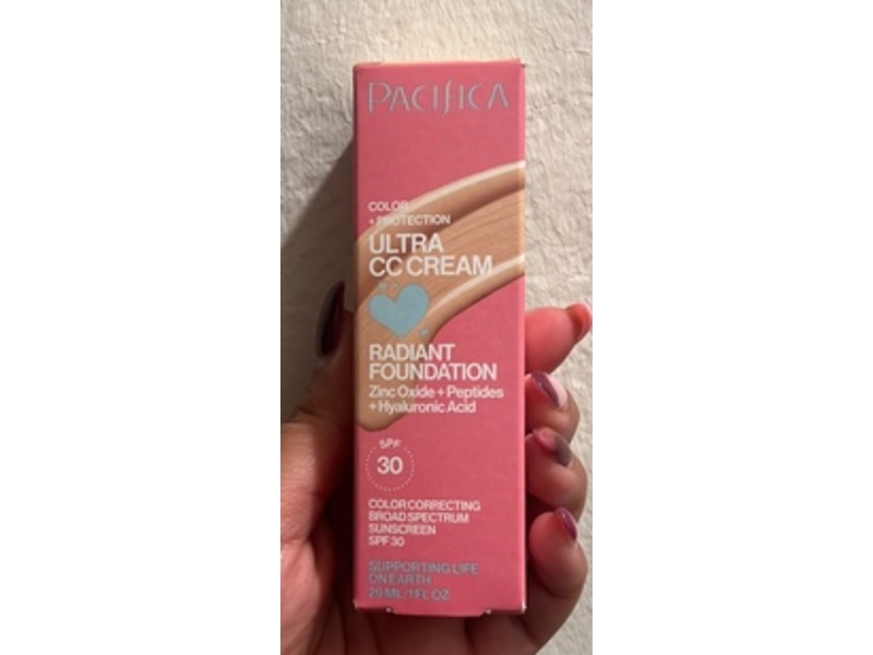 Pacifica Ultra Cc Cream Radiant Foundation, Warm/Light SPF 30, 1 fl oz/29 mL