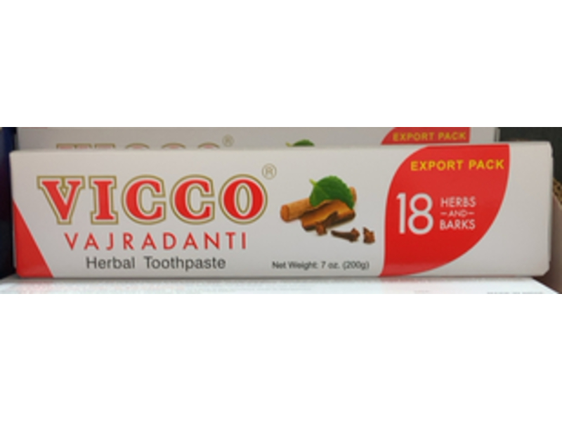 Vicco Vajradanti Herbal Toothpaste, 18 Herbs & Barks, 7 oz/200 g, Pack Of 4