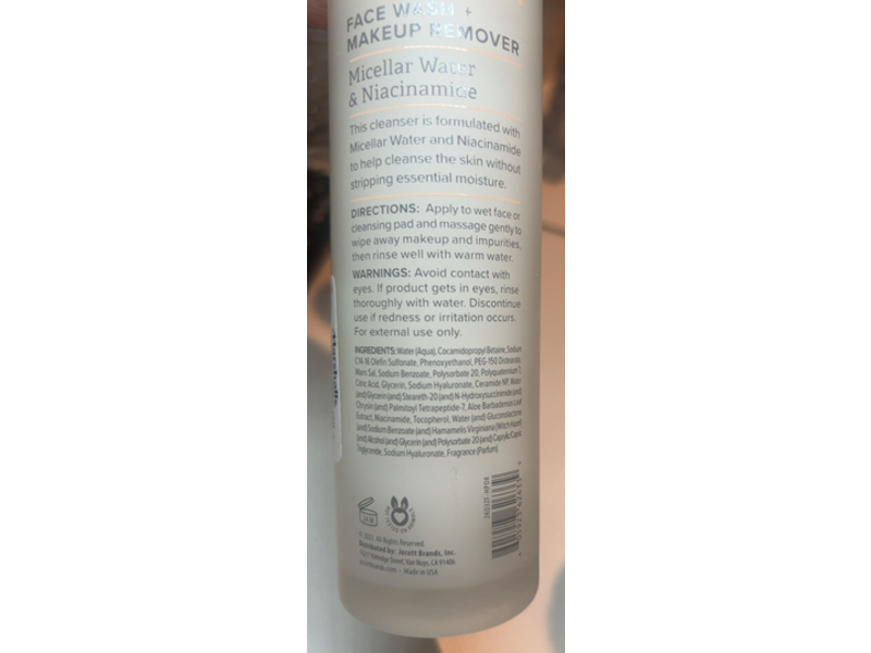 Nature Love Deep Clean Face Wash + Makeup Remover, Micellar Water & Niacinamide, 6 fl oz/177 mL