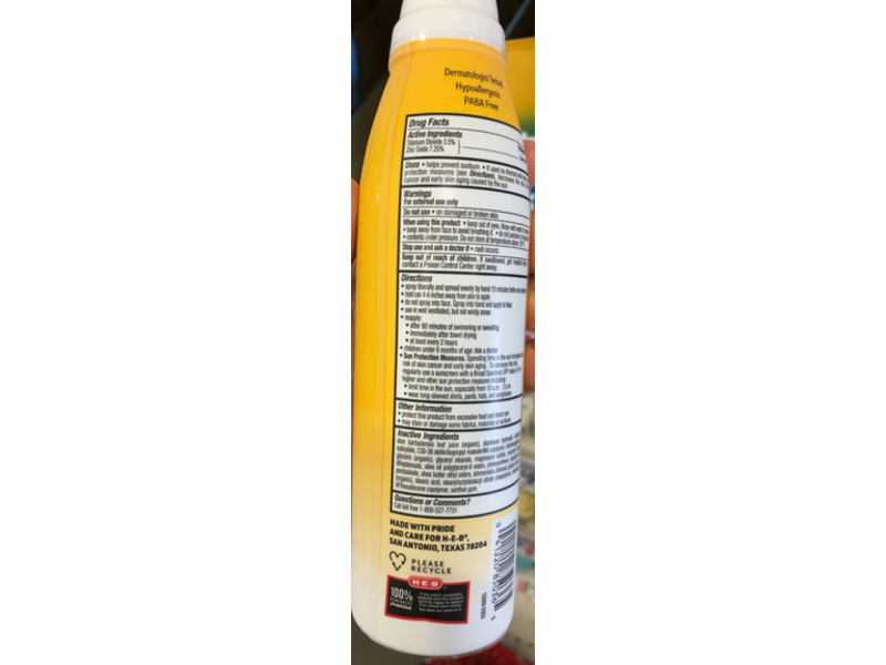 H-E-B Mineral Sunscreen, SPF 50, 6.3 oz/178 g