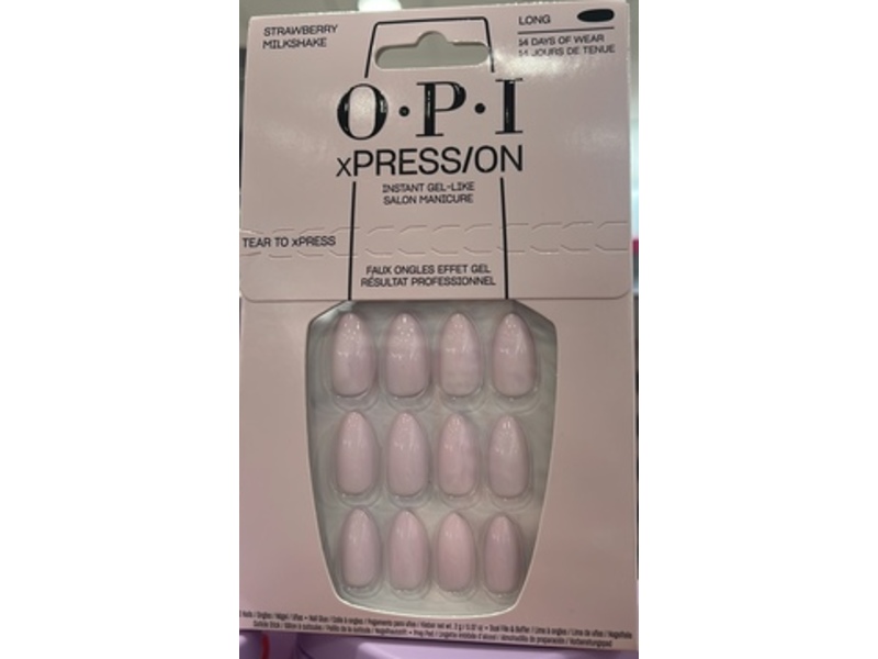 O.P.I XPression Press On Nails, Strawberry Milkshake, 30 Nails
