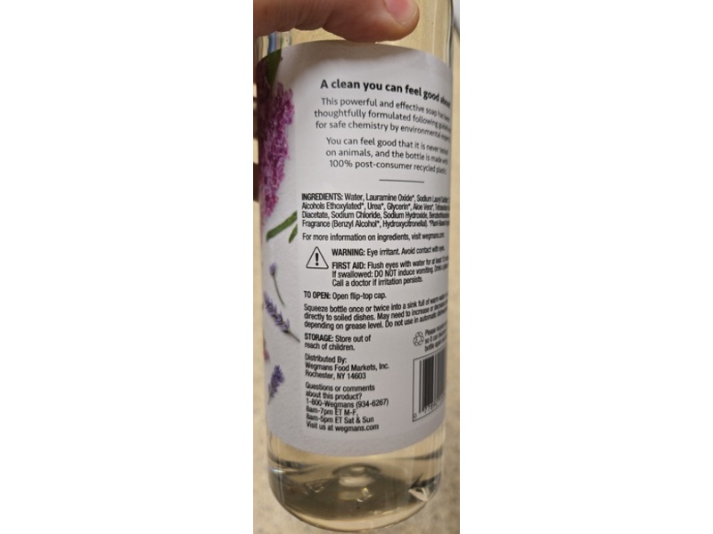 Wegmans Dish Detergent, Lilacs & Lavender, 25 fl oz/739 mL