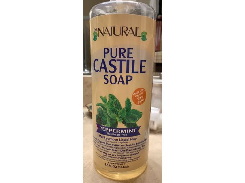 Dr. Natural Pure Castile Liquid Soap, Peppermint, 32 fl oz/944 mL