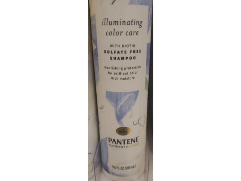 Pantene Illuminating Color Care Sulfate Free Shampoo with Biotin, 9.6 fl oz/285 mL