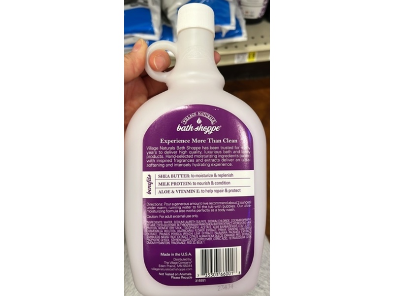 Village Naturals Milk Bath Shea Butter Body Wash, Lavender + Chamomile, 28 fl oz/825 mL, Pack Of 2