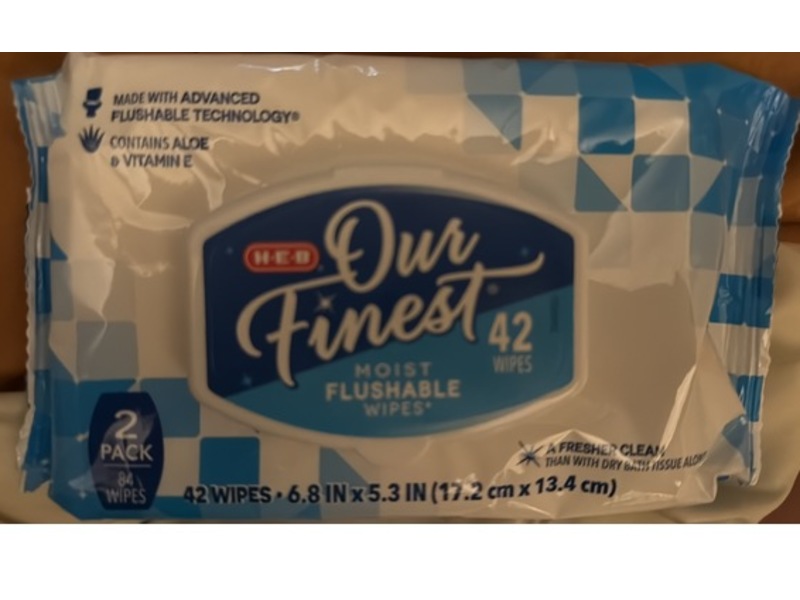 H-E-B Our Finest Moist Flushable Wipes, 84 Count, Pack Of 2