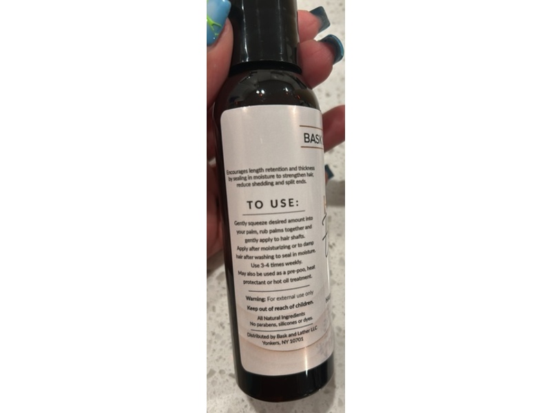 Bask & Lather Elixir Hair Strengthening Oil, 4 fl oz/118 mL