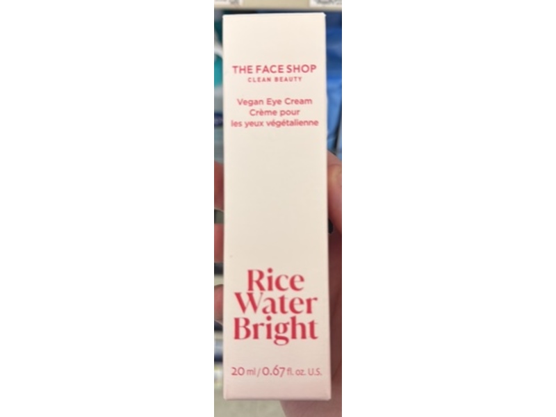 The Face Shop Rice Water Bright Vegan Eye Cream, 0.67 fl oz/20 mL