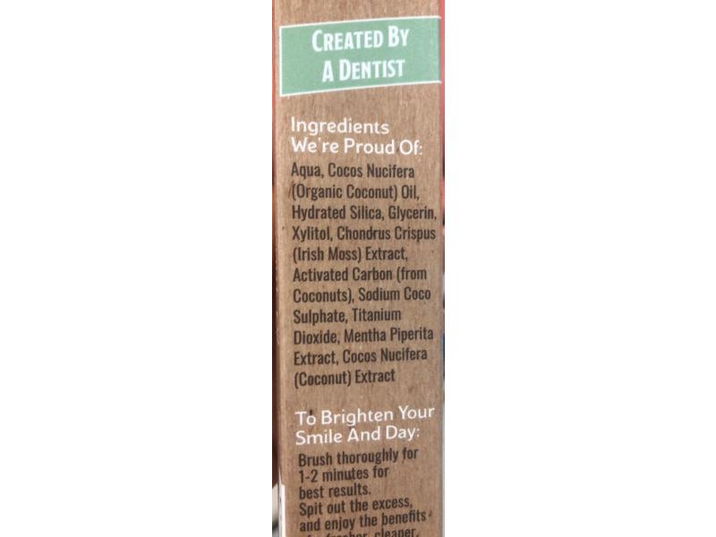 Dr Ginger's Coconut Oil Toothpaste with White Charcoal, Coconut Mint, 4 fl oz/114 g