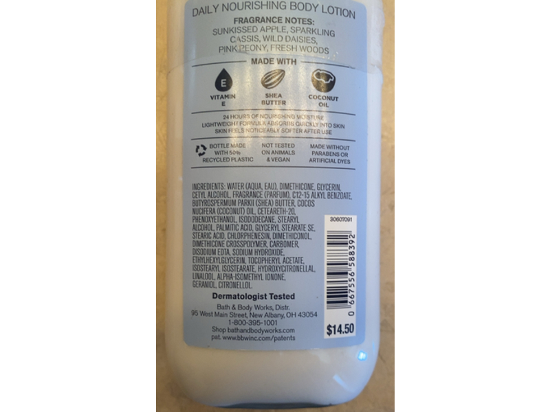 Bath & Body Works Daily Nourishing Body Lotion, Beautiful Day, 8 fl oz/236 mL