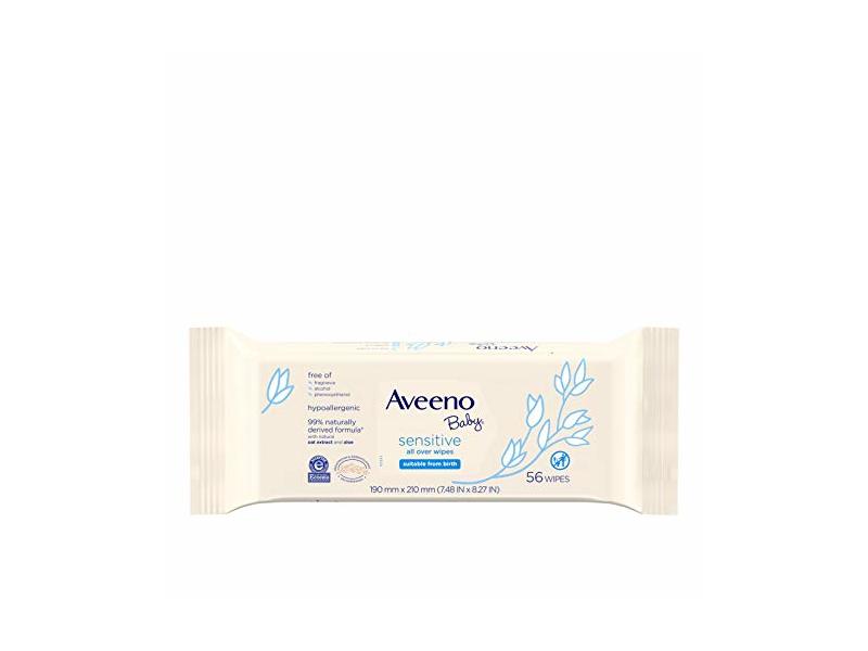 Aveeno Baby Sensitive All Over Wipes, 3 Pack of 56 Ct
