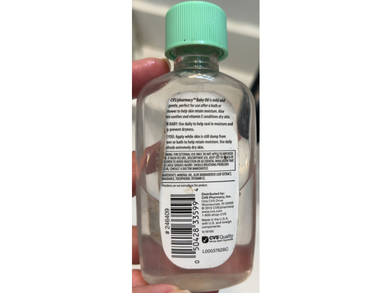CVS Baby Oil, Aloe Vera & Vitamin E, 3 fl oz/89 mL