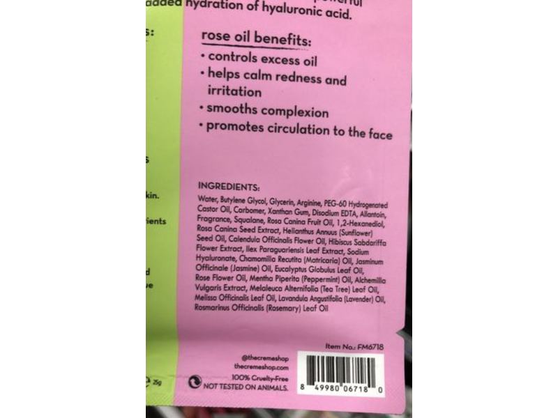 The Creme Shop Squalane Rose Oil Fusion Sheet Mask