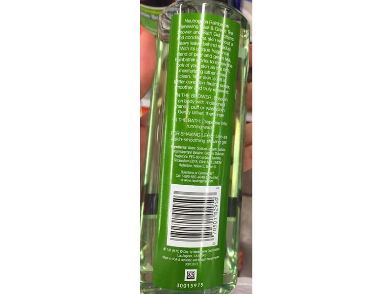 Neutrogena Rainbath Renewing Shower And Bath Gel, Pear And Green Tea, 8.5 oz/250 mL