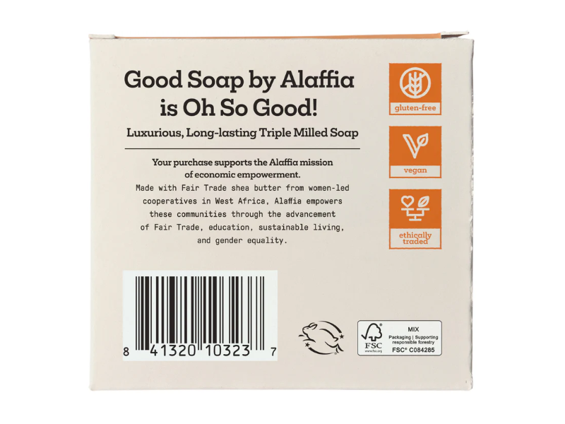 Alaffia Ultra Hydrating Triple Milled Bar Soap, Fragrance Free, 20 oz/567 g, 4 Count