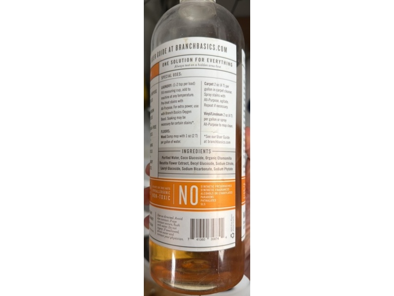 Branch Basics The Concentrate Powerful Multi-Purpose Cleaner, Fragrance Free , 33.8 fl oz/1 L