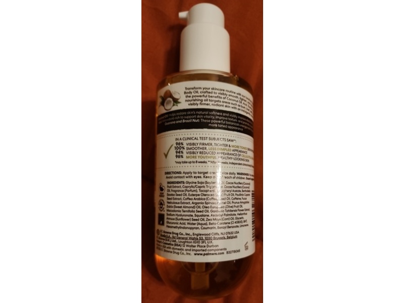 Palmer's Brazilian Coco Firming Bum, Bust & Body Oil, Coconut Oil, 6.5 fl oz/192 mL