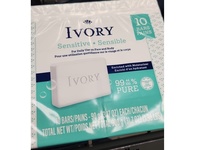 Ivory Sensitive Bar Soap, Fragrance Free, 3.7 fl oz, Count10 - thumbnail 2