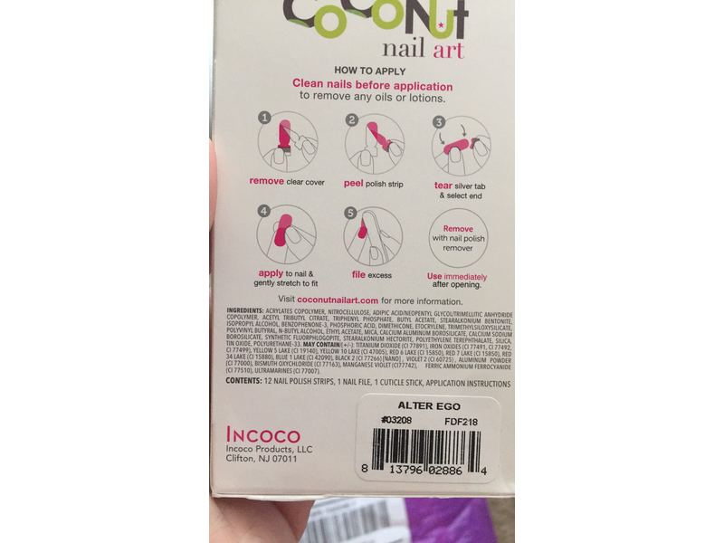 Incoco Coconut Nail Art Strips, 12 Count