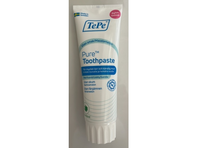 TePe Pure Unflavored Toothpaste, 75 mL