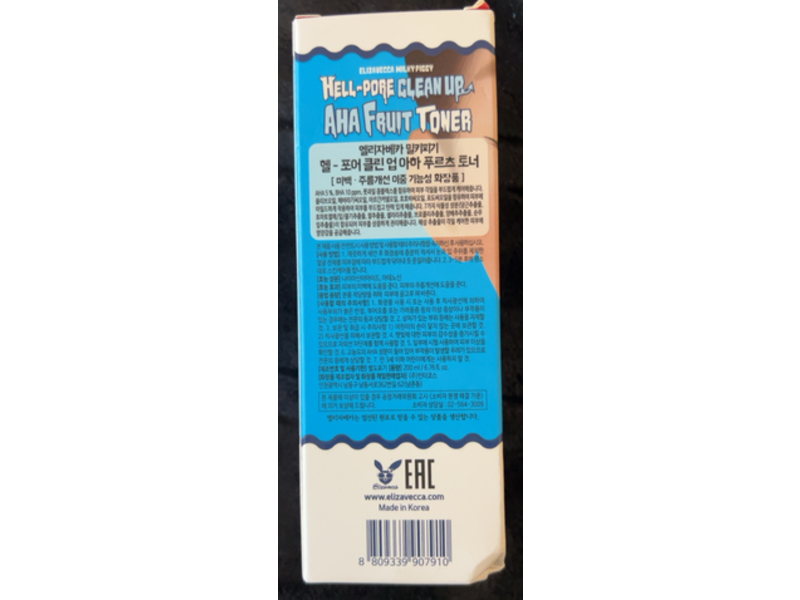 Elizavecca Hell Pore Clean Up Aha Fruit Toner, 6.76 fl oz/200 mL
