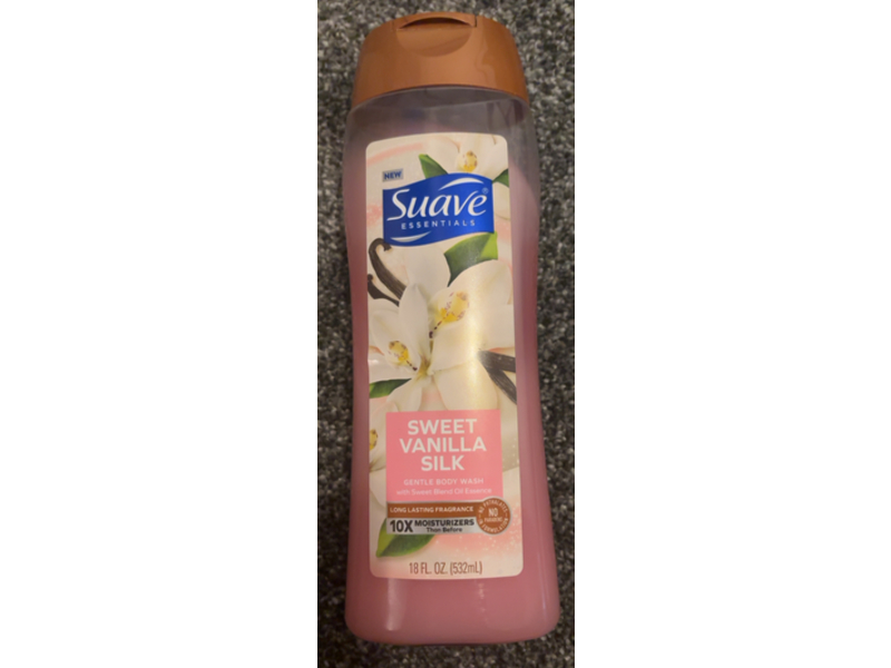 Suave Essentials Gentle Body Wash, Sweet Vanilla Silk, 18 fl oz/532 mL