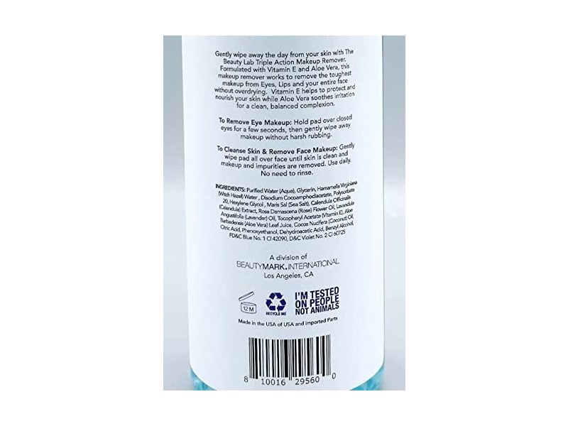 The Beauty Lab Triple Action Eye, Lip & Face Makeup Remover 16 fl oz