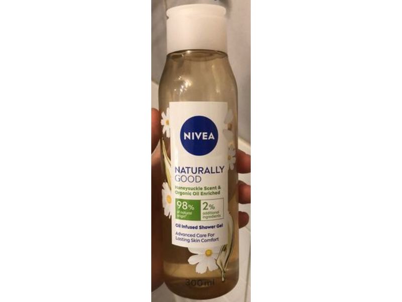 Nivea Naturally Good Oil Infused Shower Gel, Honeysuckle Scent & Organic Oil Enriched, 300 mL