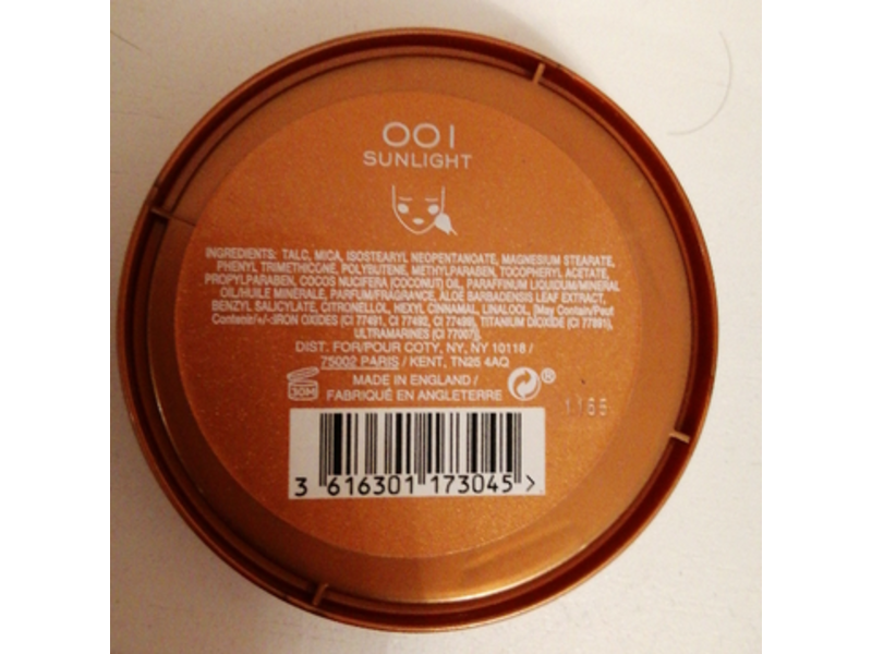 Rimmel London Natural Bronzer Ultra-Fine Bronzing Powder, 001 Sunlight, 0.49 oz/14 g