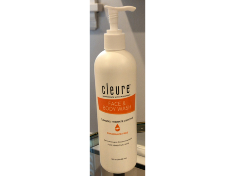 Cleure Face & Body Wash, Fragrance Free, 12 fl oz/354.88 mL