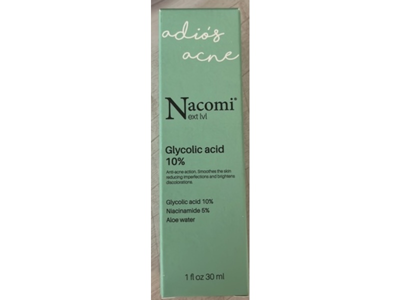 Nacomi Next Lvl Adio's Acne Serum, Glycolic Acid 10%, 1 fl oz/30 mL