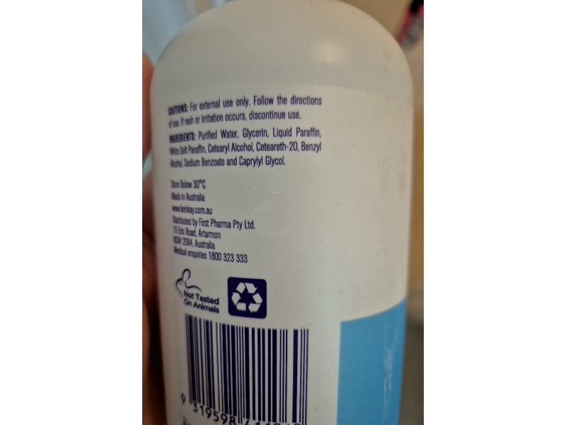 Kenkay Sorbolene Gentle Moisturizer & Skin Cleanser, 10% Vegetable Glycerin, 500 mL