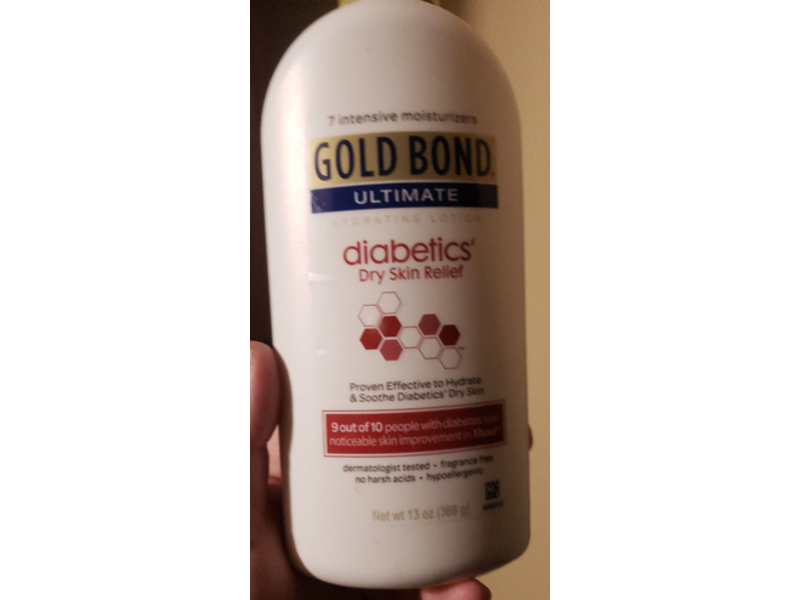 Gold Bond Ultimate Diabetic Skin Relief Lotion, Fragrance Free, 13 oz/368 mL