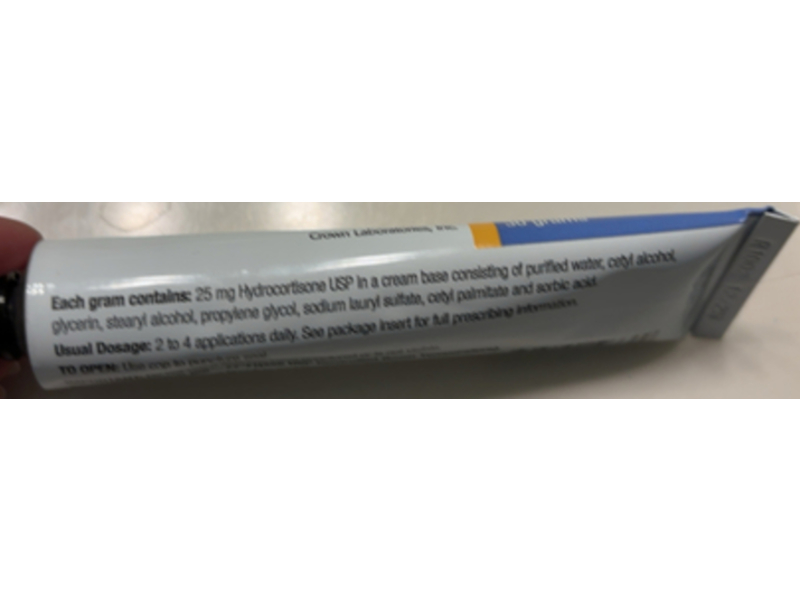 Hydrocortisone Cream 2.5%, 30 G, Crown Laboratories (Rx)