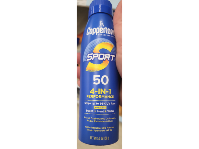 Coppertone Sport 4 - In - 1 Sunscreen Spray, SPF 50, 5.5 oz/156 g