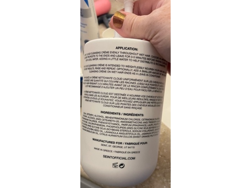 Seint Cloud Cleansing Creme, 33.8 fl oz/1000 mL