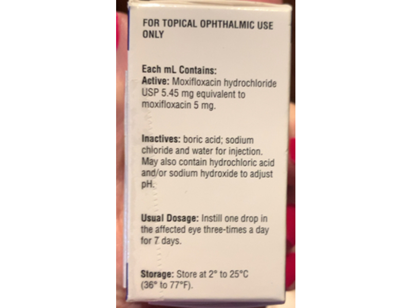 Moxifloxacin Ophthalmic Solution, Usp 0.5%, Sterile, 3 mL NorthStar RX LLC (RX)