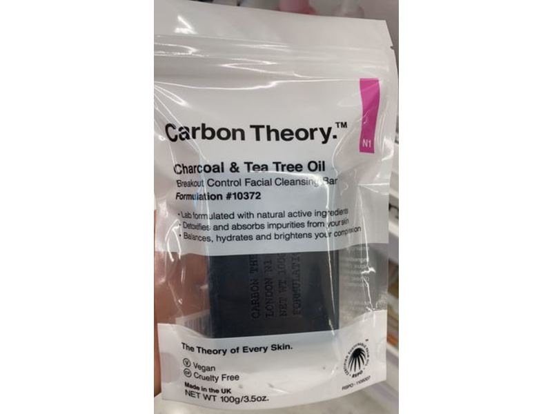 Carbon Theory Facial Cleansing Bar, Charcoal & Tea Tree Oil, 3.5 oz/100 g