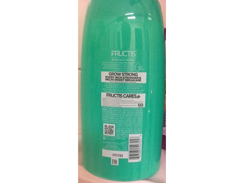Garnier Fructis Grow Strong Fortifying Shampoo, Ceramide + Apple Extract, 33.8 fl oz/1L