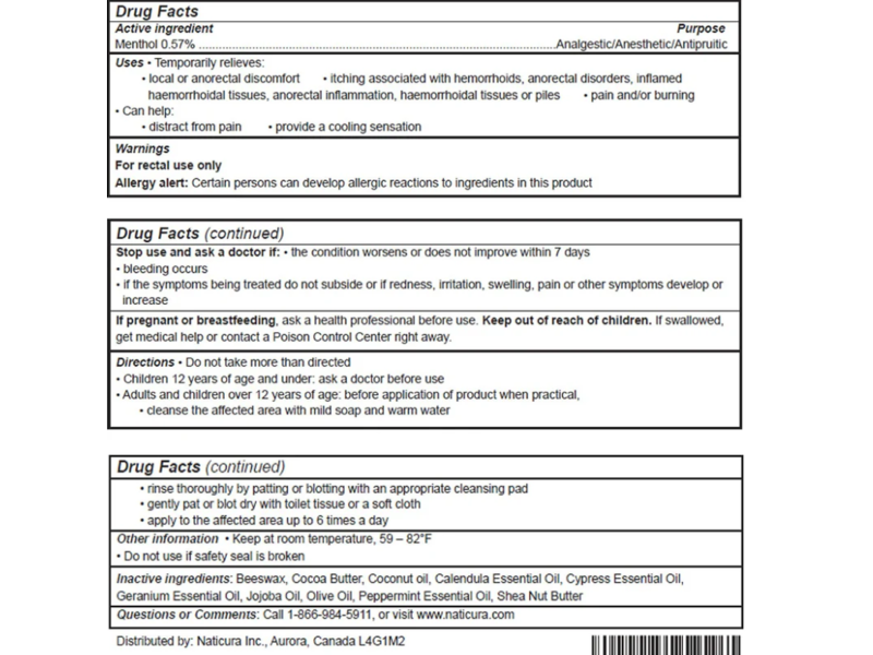 Naticura Alleviate Hemorrhoid Treatment Ointment, 1.7 oz/48.2 g