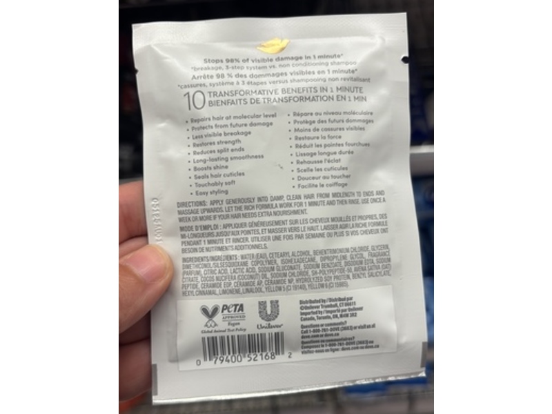 Dove Intensive Repair 10 In 1 Serum Mask, 1.5 oz/43 g