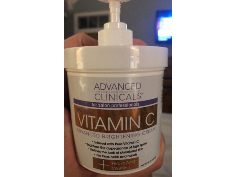 Advanced Clinicals Advanced Brightening Cream, Vitamin C, 16 oz
