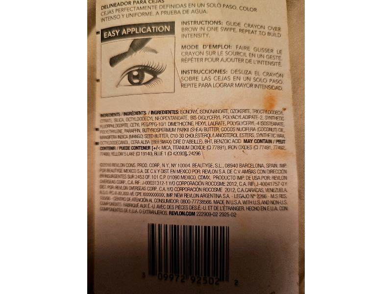 Revlon ColorStay Brow Crayon, 310 Soft Brown, 0.09 oz/2.6 g