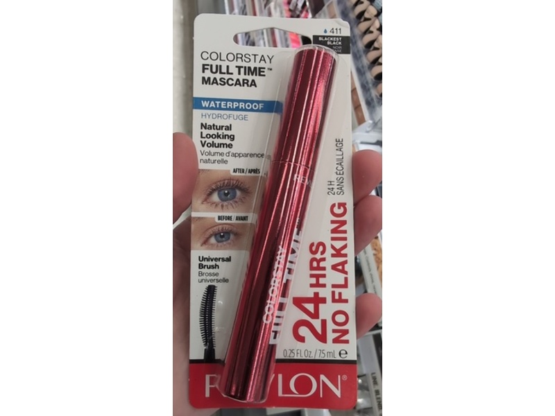 Revlon ColorStay Full Time Waterproof Mascara, 411 Blackest Black, 0.25 fl oz/7.5 mL