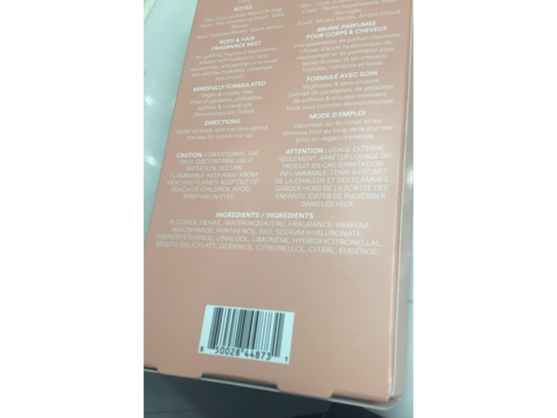 Touchland Power Essence Hydrating Body & Hair Fragrance Mist, Peachy Lychee, 2 fl oz