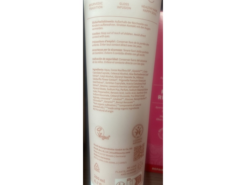 Khadi Shining Ayurvedic Nourishing Conditioner, Coconut Skikakai, 6.7 fl oz/200 mL