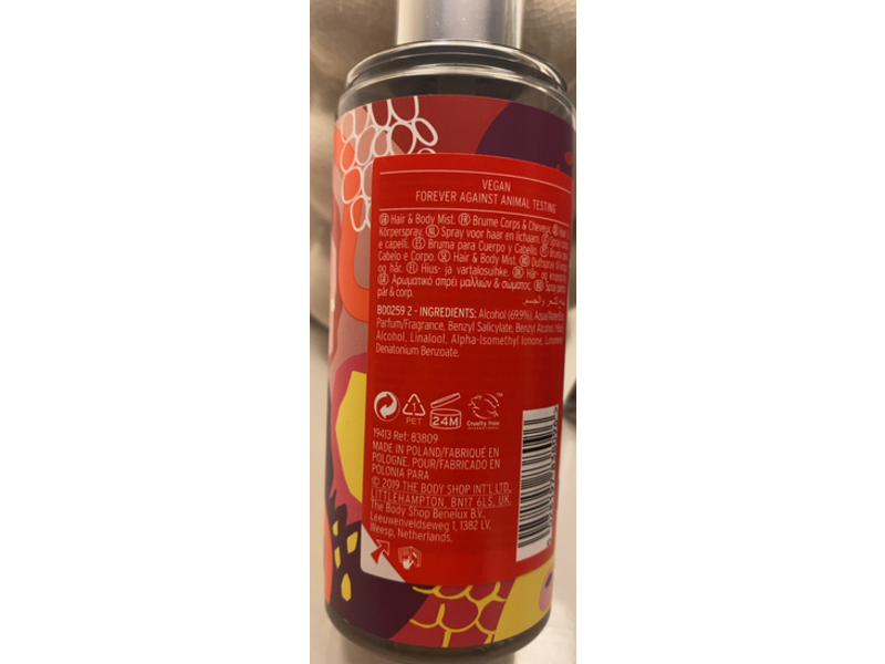 The Body Shop Hair & Body Mist, Pomegranate & Red Berries, 5.0 fl oz/150 mL