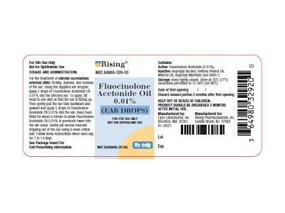 Fluocinolone Acetonide Oil Ear Drops, 0.01%, 20 mL, Rising Pharmaceuticals (RX)
