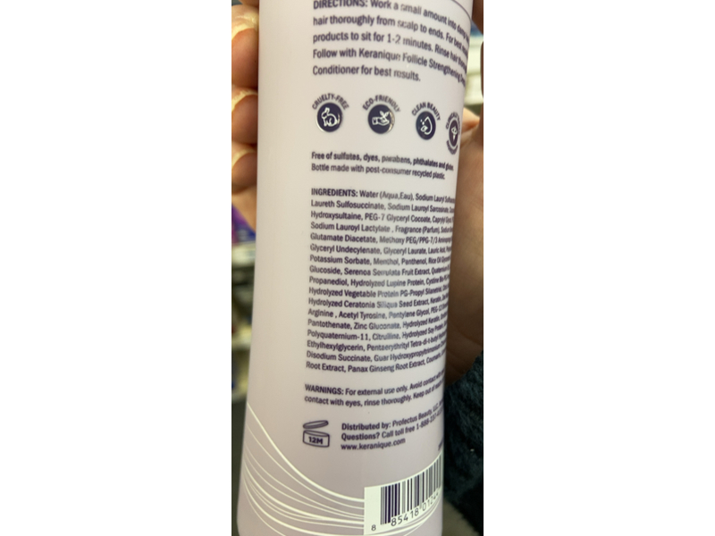 Keranique Deep Hydration Follicle Strengthening Shampoo, 8 fl oz/240 mL