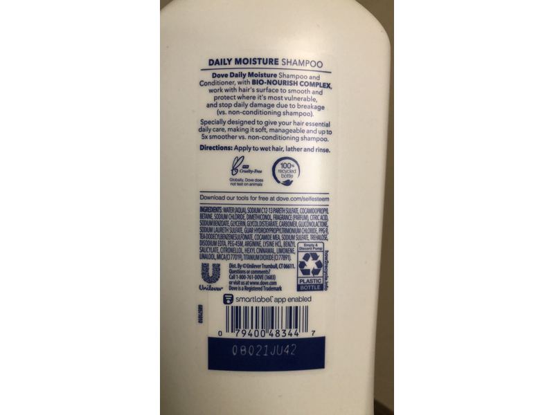 Dove Daily Moisture Shampoo, 18 fl oz